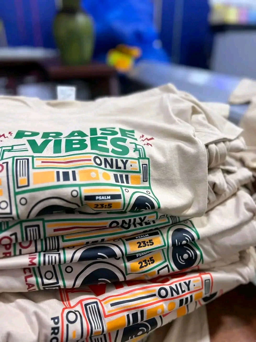 Praise Vibes Only custom printed t-shirts